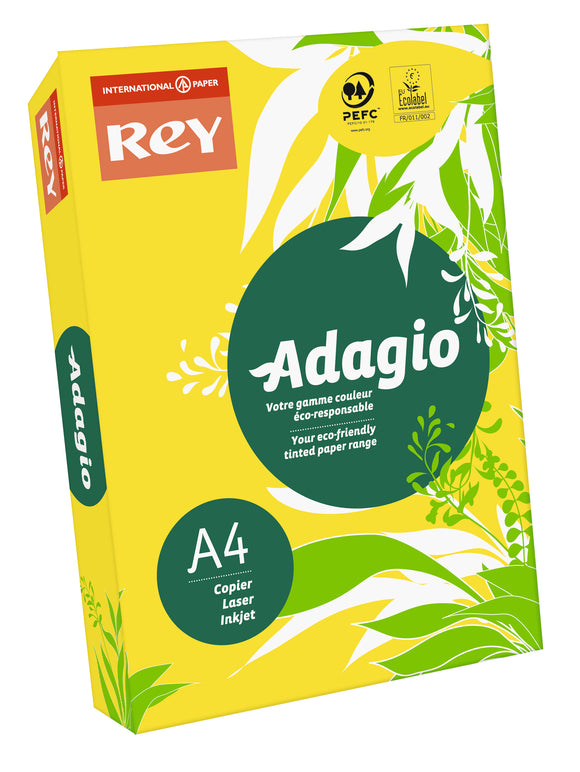 Rey Adagio A4 Paper 80gsm Deep Yellow RM500