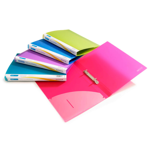 Rapesco 25mm 2 Ring Binder A4 Assorted Colours PK10