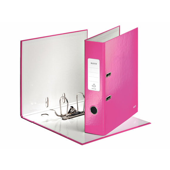 Leitz Wow Lever Arch File A4 85mm Pink PK10