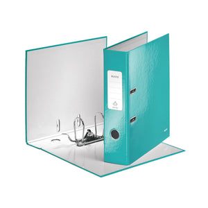 Leitz 180 WOW Lever Arch File A4 80mm Ice Blue 10pk