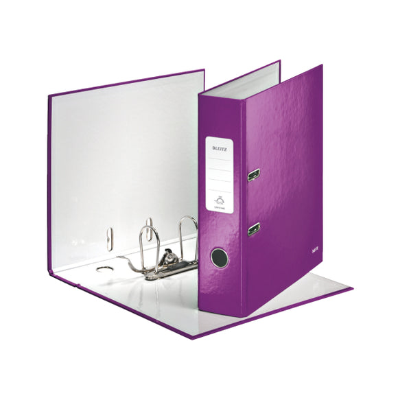 Leitz 180 WOW Lever Arch File A4 80mm Purple 10pk 10050062