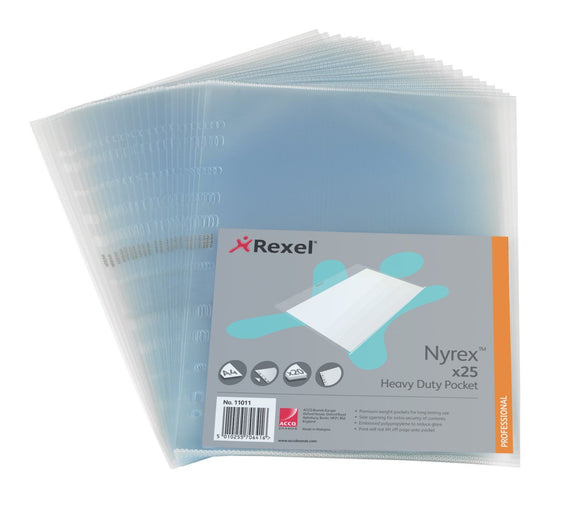 Rexel Nyrex Heavy Duty Clear Pocket A4 110micron 11011(PK25)