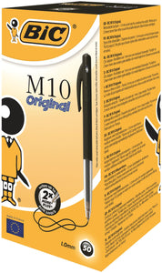 Bic M10 Clic Retractable Medium 1.0mm Black PK50