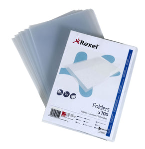 Rexel SuperFine Folders 55 Micron A4 Clear 12175 (PK100)