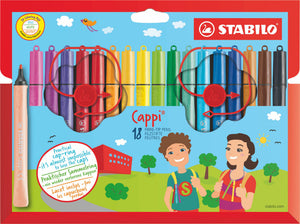 Stabilo Cappi Felt Pens with Cap Ring PK24