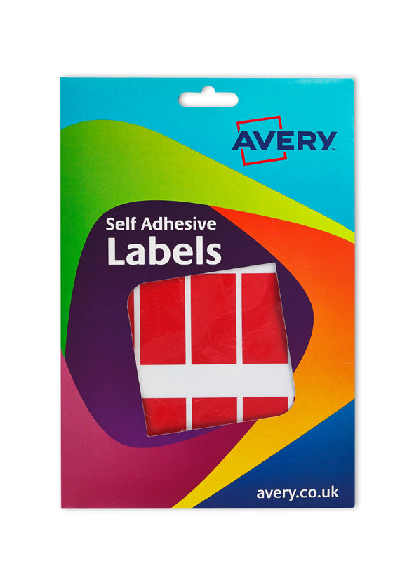 Avery Coloured Labels Wallet 25x50mm Red 16-313 (330 Labels)