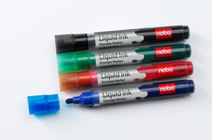 Nobo Liquid Ink Dry Markers Bullet Tip 1901072 (PK12)