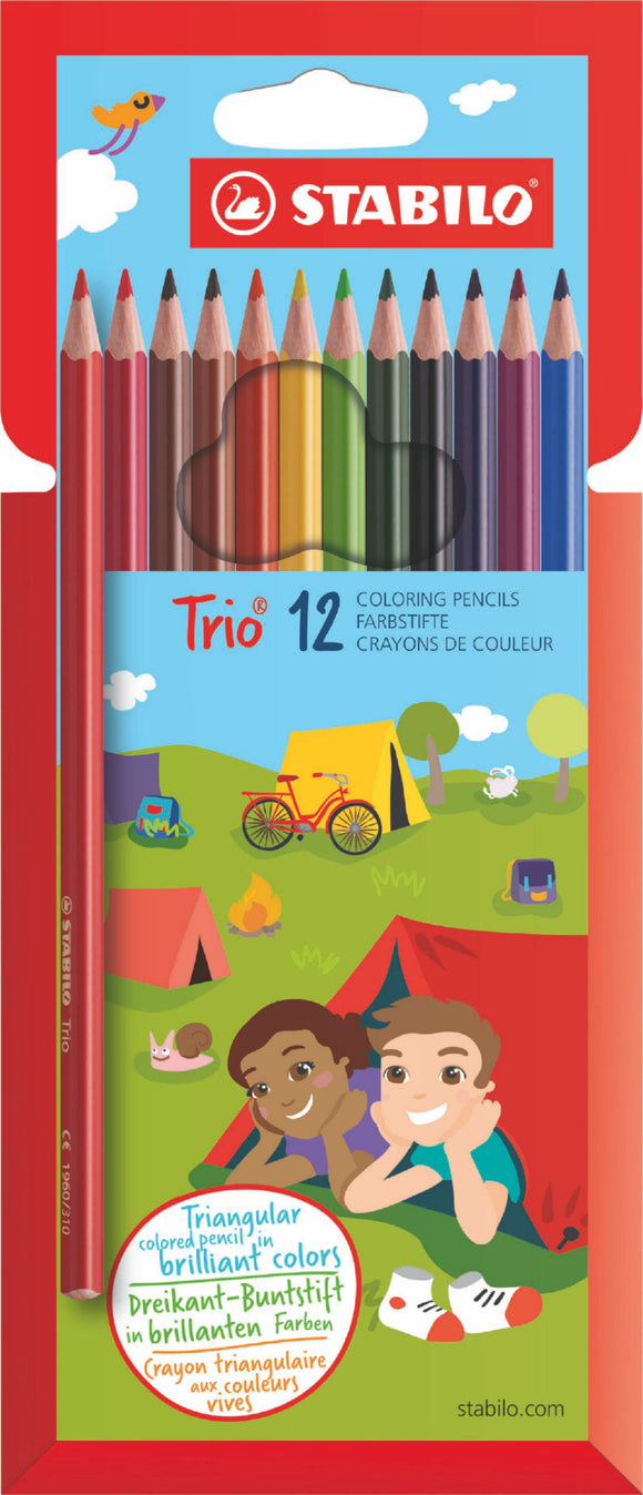 Stabilo Trio Thin Colouring Pencils PK12