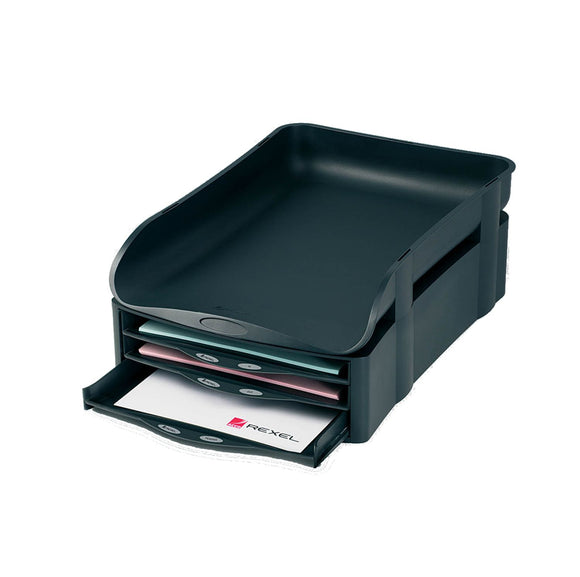 Rexel Agenda2 A4/Foolscap 55mm Letter Tray Charcoal