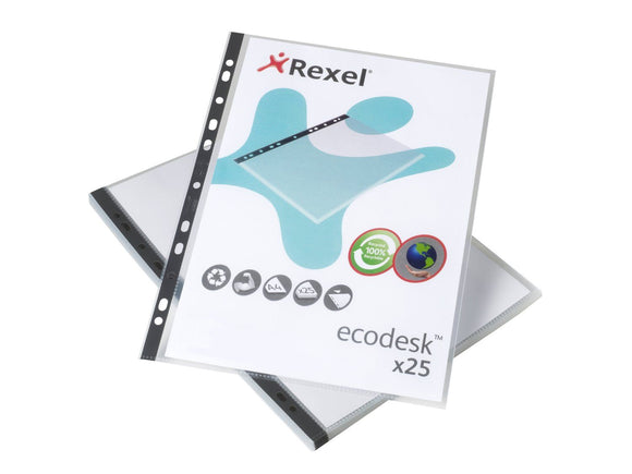 Rexel Ecodesk Filing Pockets 120 Micron A4 2102242 (PK25)