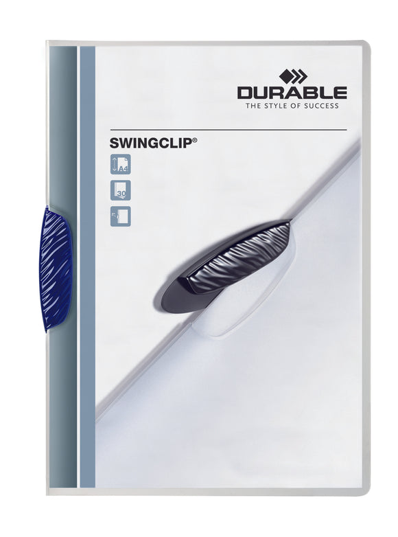 Durable Swingclip Report Folder 30 Shts A4 Blu 226007 (PK25)