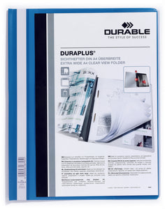 Durable Duraplus Report Folder Extra Wide A4 Blue (PK25)