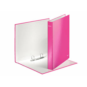 Leitz WOW Ringbinder A4 2DR 25mm Pink 10pk 42410023