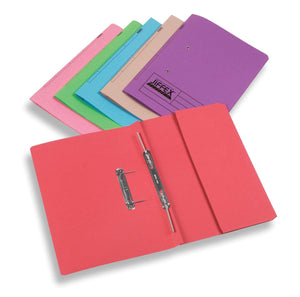 Rexel Jiffex Foolscap Transfer File with Pocket Pink PK25