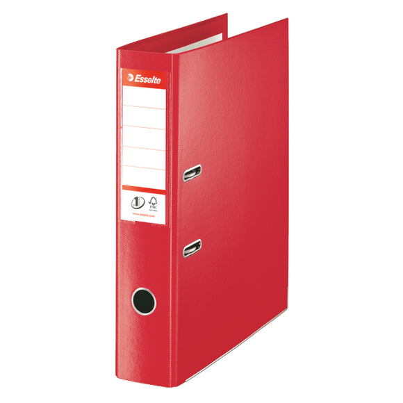 Esselte No1 Power Lever Arch Polypro Foolscp 75mm Red(PK10)