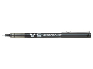 Pilot V5 Black Hi Tec Liquid Rollerball 0.5mm PK12