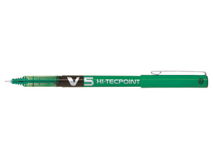 Pilot V5 Green Hi Tec Liquid Rollerball 0.5mm PK12