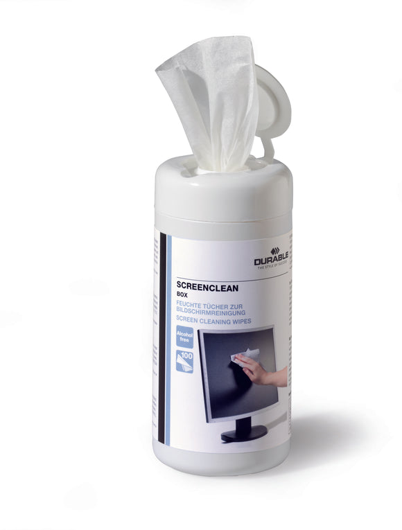Durable Screenclean Antibacterial Wipes 573602 (100 Wipes)