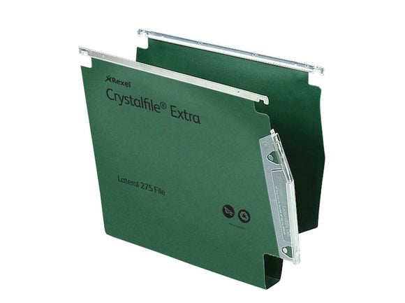 Rexel Crystalfile Extra Lateral File PP 30mm Base Green PK25