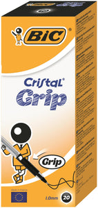 Bic Cristal Grip Ball Pen Medium Black Pk20