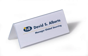Durable Table Name Place Holder 61X150mm Trans 805019 (PK25)