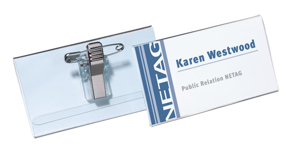 Durable Name Badge with Combi-Clip 40x75mm 8141 (PK50)