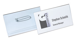 Durable Pin Name Badge 40x75mm 8148 (PK100)