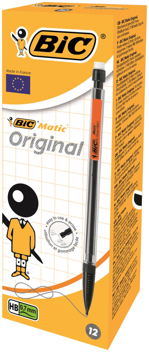 Bic Matic Classic Auto Pencil 0.7mm Assorted PK12
