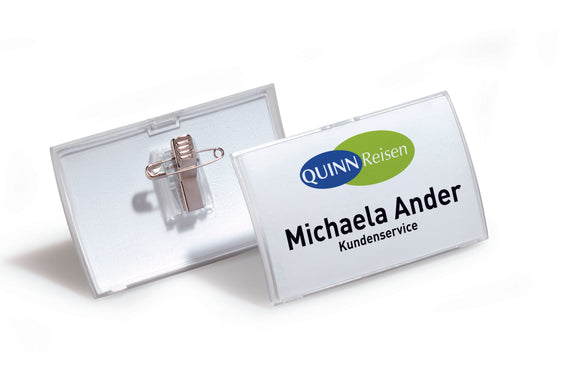 Durable Name Badge with Combi-Clip 40x75mm 8211 (PK25)