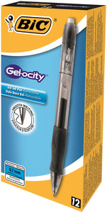 Bic Velocity Gel Rollerball Grip Retractble 0.7mm Bk PK12