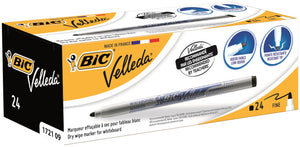 Bic Velleda 1721 Bullet Tip Whiteboard Marker Black PK24