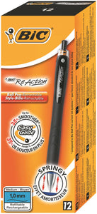 Bic ReAction Ball Retractable Black (Pack 12)