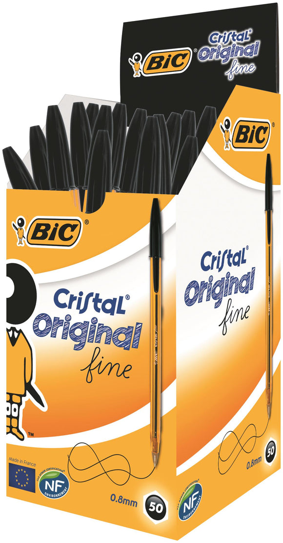 Bic Cristal Ball Pen Fine Black PK50