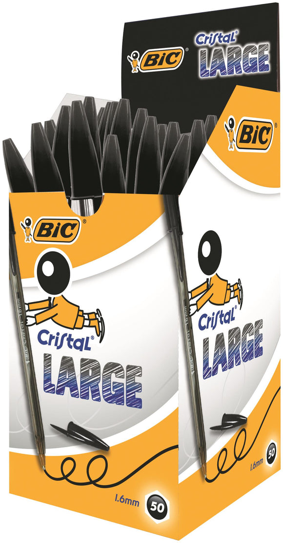 Bic Cristal Ball Pen Large 0.6mm Black PK50