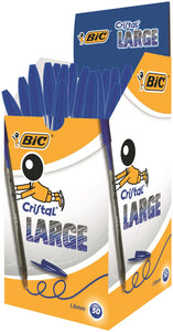 Bic Cristal Ball Pen Large 0.6mm Blue PK50