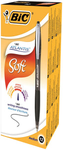 Bic Atlantis Premium Retractable 1.0mm Black PK12