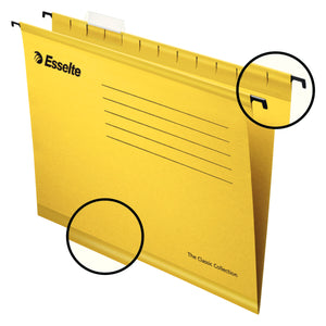 Esselte Classic Suspension File Foolscap Yellow (PK25)