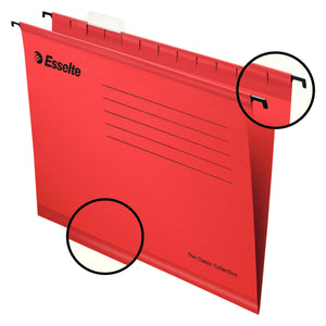 Esselte Classic Suspension File Foolscap Red (PK25)