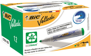 Bic Velleda Whiteboard Marker 1701 Green PK12