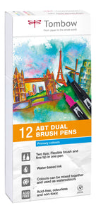 Tombow ABT Dual Brush Pen 2 tips Primary Colours PK12