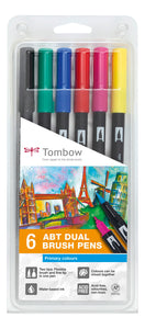 Tombow ABT Dual Brush Pen 2 tips Primary Colours PK6