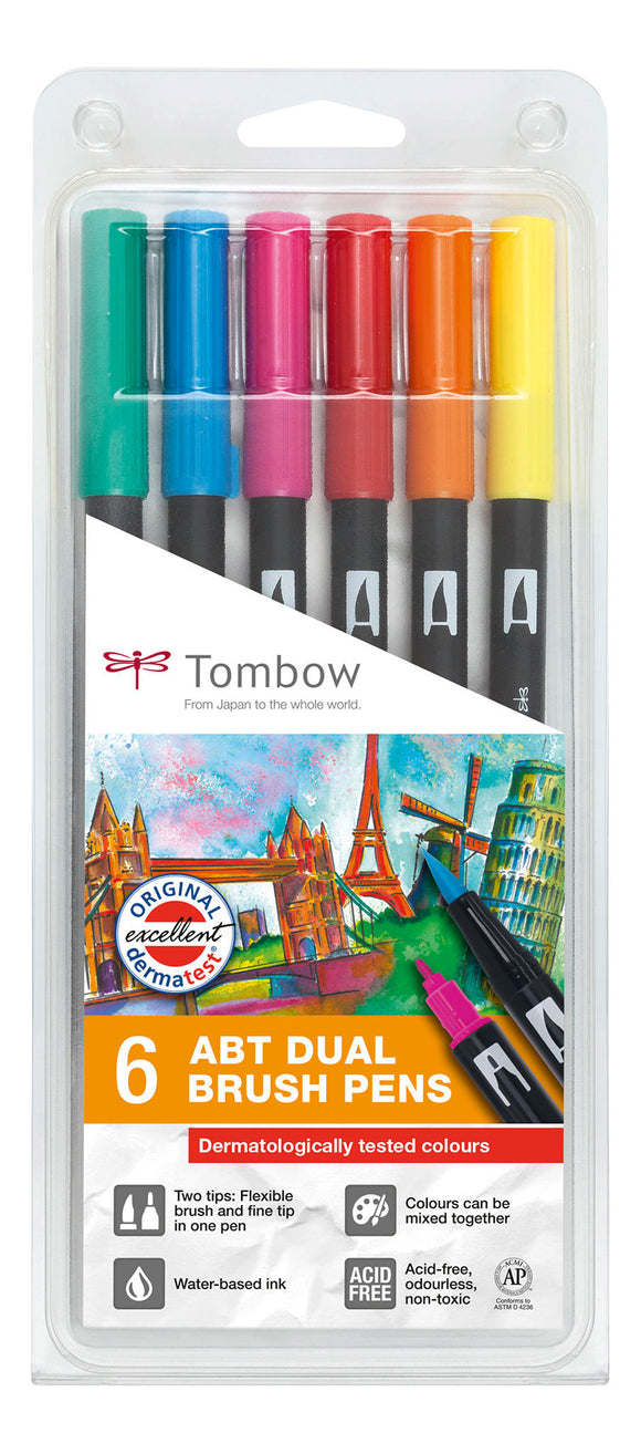 Tombow ABT Dual Brush Pen 2 tips Dermatlogical PK6