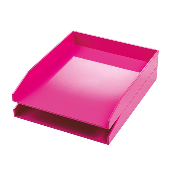 Avery ColorStak Letter Tray Pink PK2