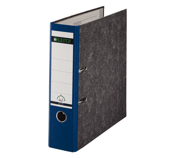 Leitz Paper-on-Board Lever Arch Foolscap 80mm Blue PK10