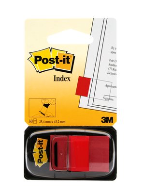 Post-it Index Flags 25mm 50 Tabs Red PK12