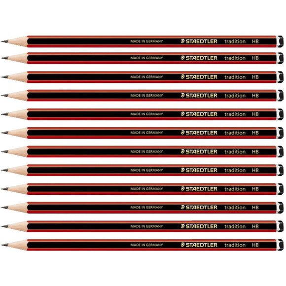 Staedtler 110 Tradition HB Pencil Black Red  PK12