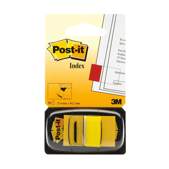 Post-it Index Flags 25mm 50 Tabs Yellow PK12