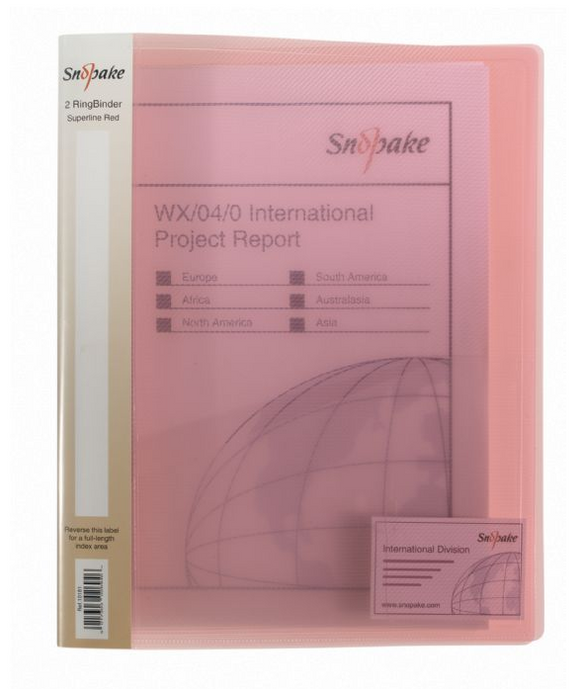 Snopake Superline Ring Binder 2-Ring 25mm A4 Classic RD PK10