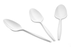 Value Teaspoons Plastic White (Pack 100)