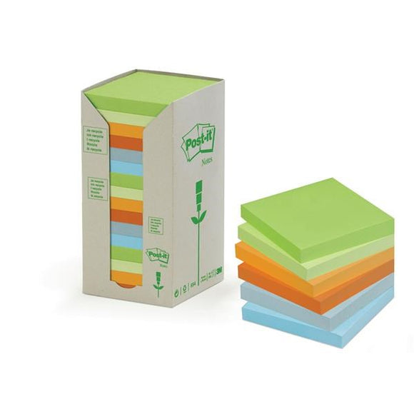 Post-it Pastel Recycled Note Tower 76x76mm 654-1RPT PK16